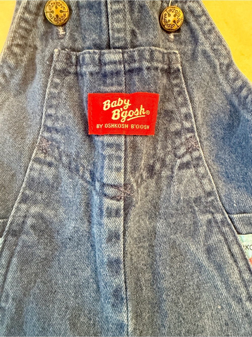 Vintage! OshKosh B’Gosh Denim Baby Overalls with Airplane Trim, sz 6-9months - Picture 2 of 12